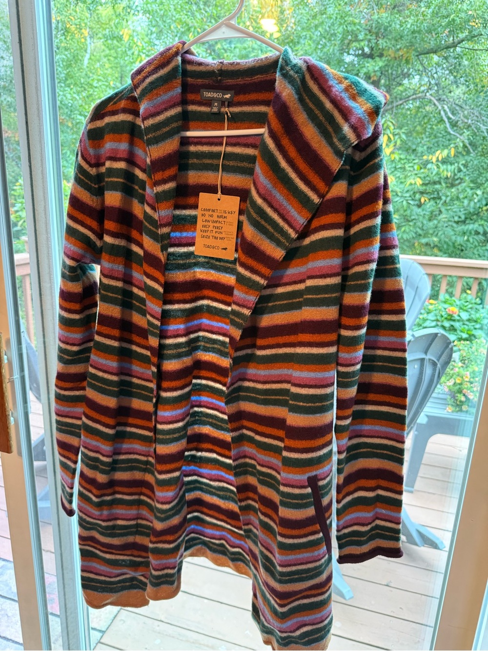 Toad&Co Multicolor Striped Hooded Sweater